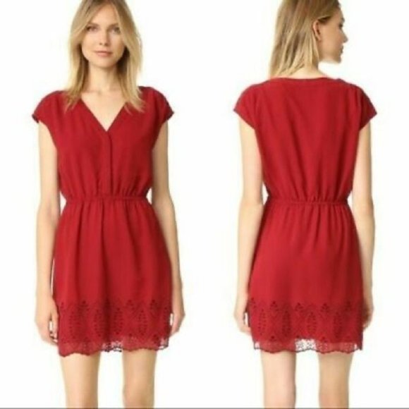 Madewell Dresses & Skirts - Madewell Stargaze Eyelet Red Dress Women’s Size 2